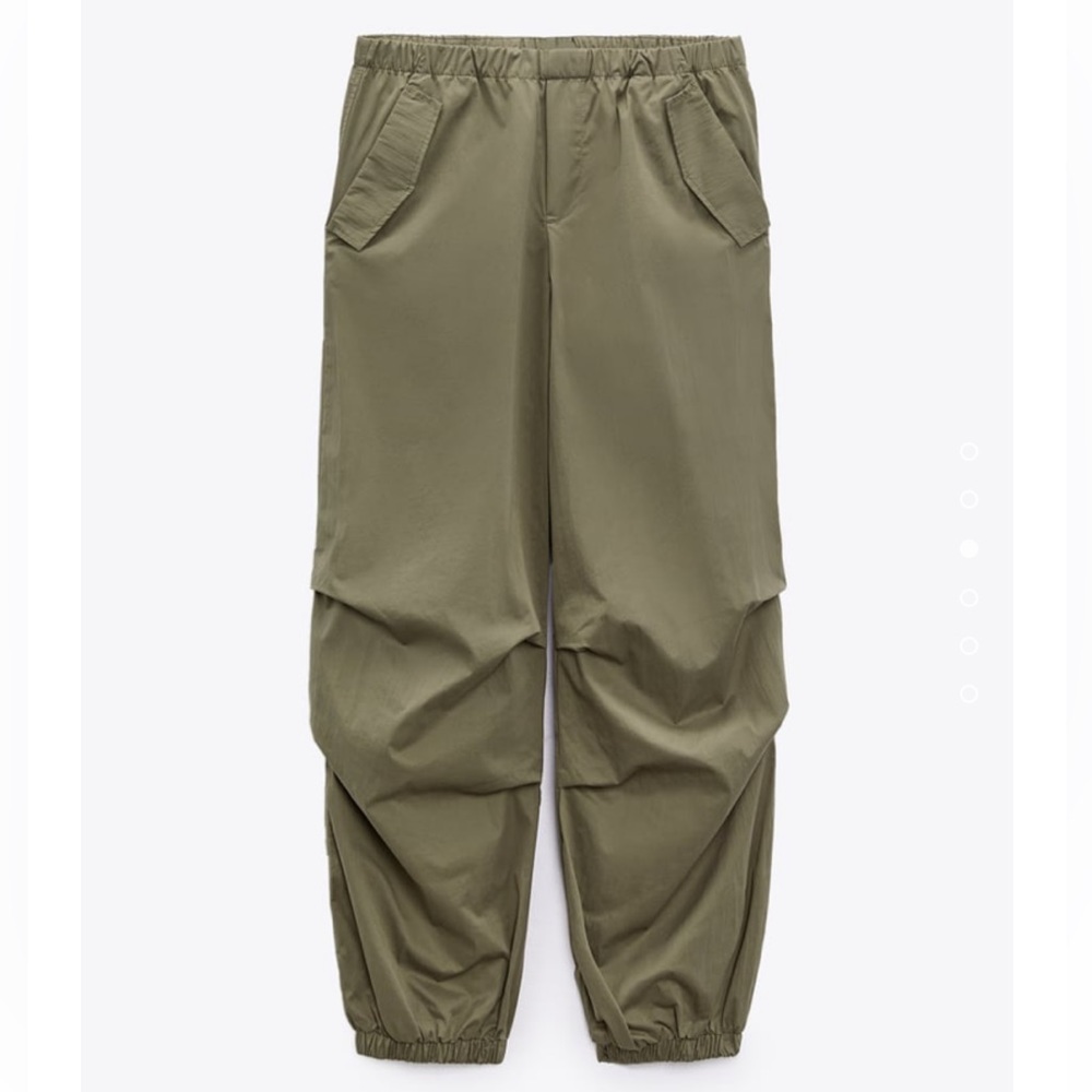 Zara parachute pants - dark khaki